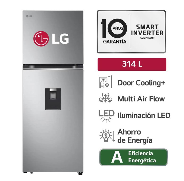 REFRIGERADORA DOORCOOLING 314LT GT31WPP PLATEADA