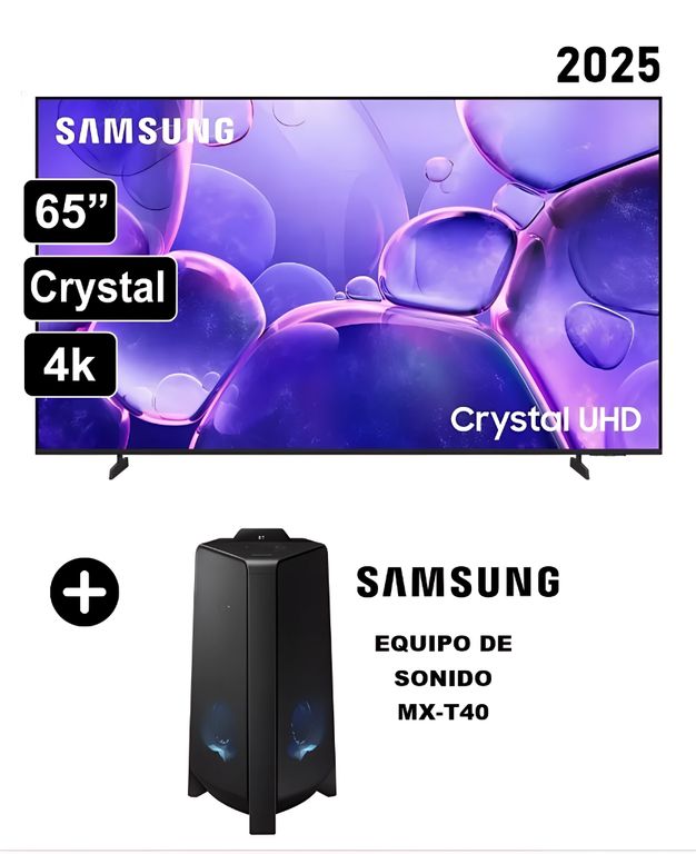 TELEVISOR 65' SMART CRYSTAL UHD 4K 65U8000FG 2025 + EQUIPO DE SONIDO MX-T40