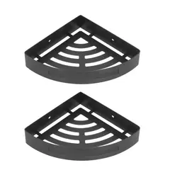 GENERICO - ESQUINERO ORGANIZADOR DUCHA- COCINA negro ACERO PACK 2 unidades