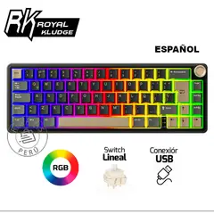 ROYAL KLUDGE - Teclado Mecánico RK R65 65% RGB Chartreuse Switch PHANTOM