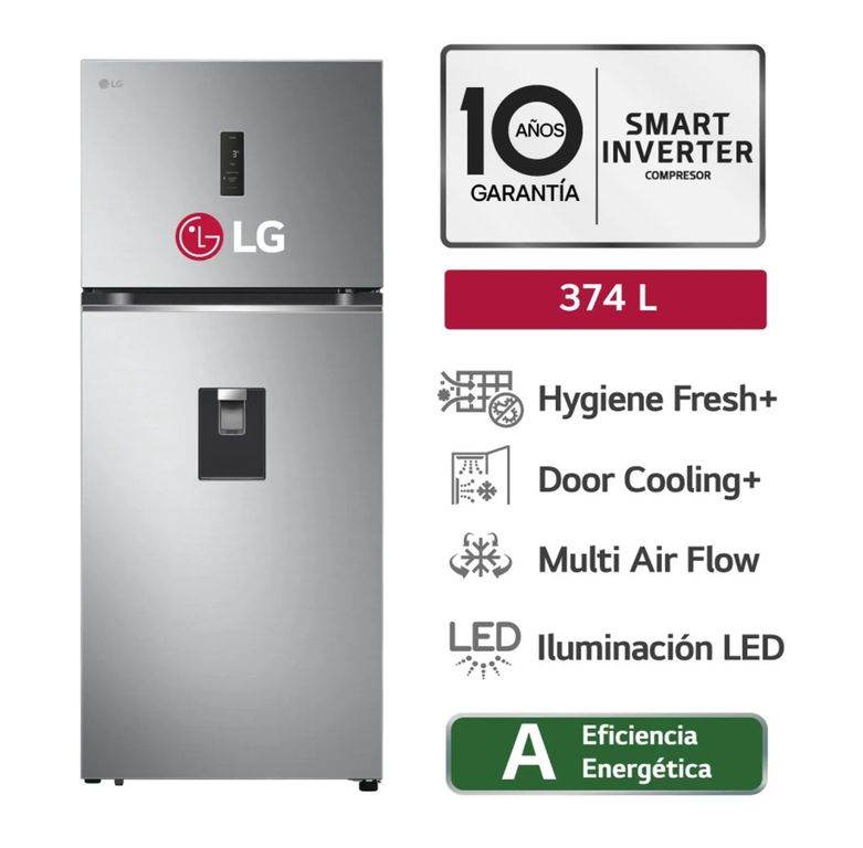 REFRIGERADORA GT37SGP 374 LT HYGIENE FRESH TOP MOUNT PLATEADA