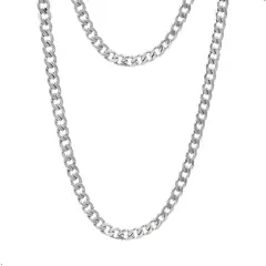 GENERICO - Cadena De Cuello De Acero Inoxidable Para Hombres 55cm X 6mm