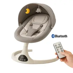 GENERICO - Mecedora Eléctrica Deluxe Automática con Panel Táctil Gris