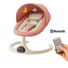 GENERICO - Mecedora Eléctrica Deluxe Automática con Panel Táctil Rosado