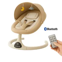 GENERICO - Mecedora Eléctrica Deluxe Automática con Panel Táctil Caqui