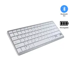 KREED - Teclado Inalámbrico Bluetooth Recargable BK3003 Blanco