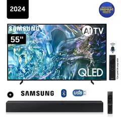 SAMSUNG - Televisor QLED Tizen OS Smart Tv 55 4K QN55Q60 + Soundbar HW - B400F