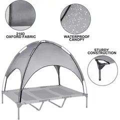 GENERICO - Cama elevada con carpa para mascota - Negro