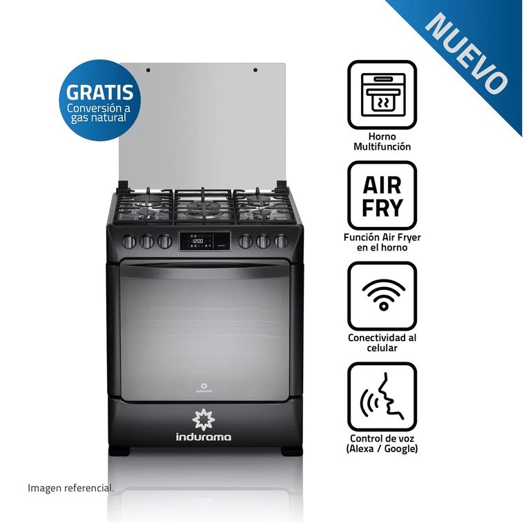 Cocina Smart CPI-3595N 30 Pulgadas 5 Hornillas Black Steel