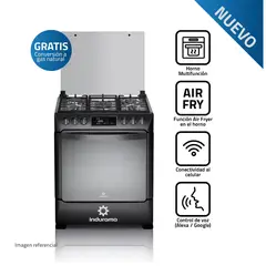 INDURAMA - Cocina Smart CPI-3595N 30 Pulgadas 5 Hornillas Black Steel