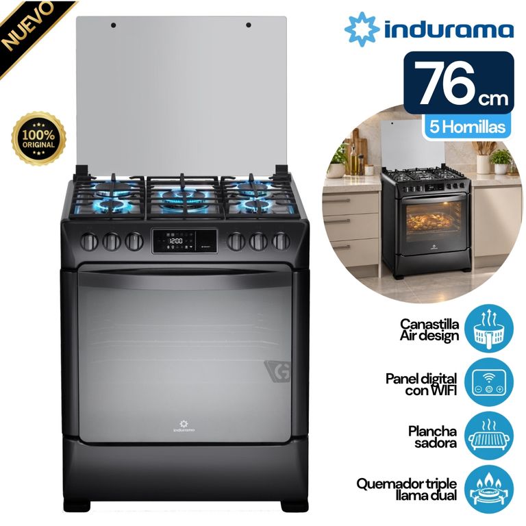 Cocina Smart CPI-3595N 30 Pulgadas 5 Hornillas Black Steel