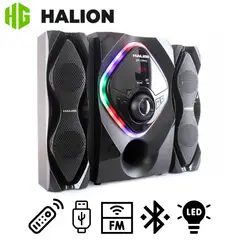 HALION - Parlante HA-G64 Liberty 2.1 Luces Led RGB USB SD BT FM