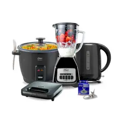 OSTER - Combo Licuadora + Arrocera + Hervidor + Sandwichera + Cuchilla