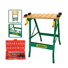 GENERICO - Banco Plegable 605x630x750mm Max: 100kg + 46 Piezas