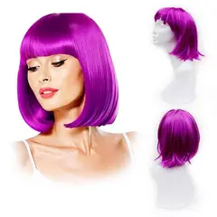 GENERICO - Peluca ARTIFICIAL Corta Lacia Morado 10551