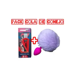 GENERICO - DUO LUBRICANTE DILATADOR + PLUG COLA DE CONEJO