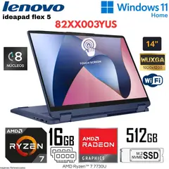 LENOVO - Laptop Ideapad Flex 5 AMD Ryzen 7 7730U 16GB RAM 512GB SSD 14" WUXGA IPS - 82XX003YUS