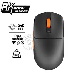 ROYAL KLUDGE - Mouse Inalámbrico M30 RGB 5 Botones 24000 DPI Black Orang