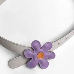 IRISABA - CINTURÓN DE CUERO PARA MUJER DALIA VAINILLA CON LILA