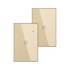 OEM - Conmutador Inteligente Wifi 1 Botón Dorado Pack 2 Unidades