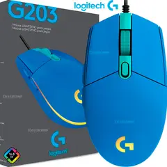LOGITECH - Mouse Gamer G203 LIGHTSYNC RGB 8000 DPI 6 Botones USB Azul