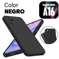 GENERICO - Silicone Case para Samsung A16 Color Negro Con Marca