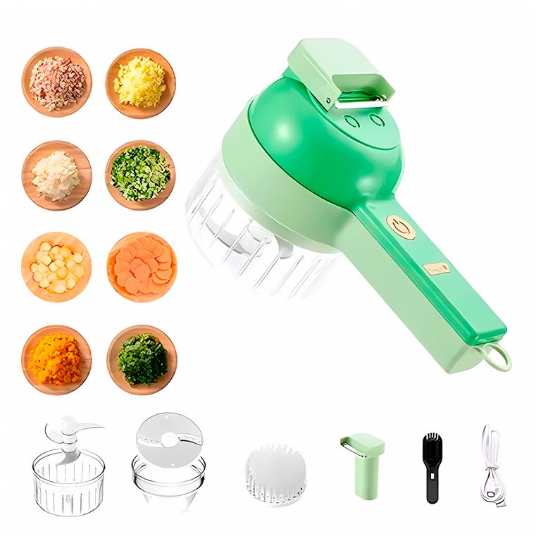 Cortador De Verduras Electrico Rebanador Rayador Usb Cocina