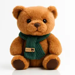 GENERICO - Osito de Peluche Marrón con Bufanda Verde