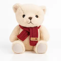 GENERICO - Osito de Peluche Marrón con Bufanda Roja