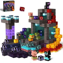 MAGNETI BLOCK - Bloques magnéticos Zombis Halloween cubos 212 PIEZAS y Luces