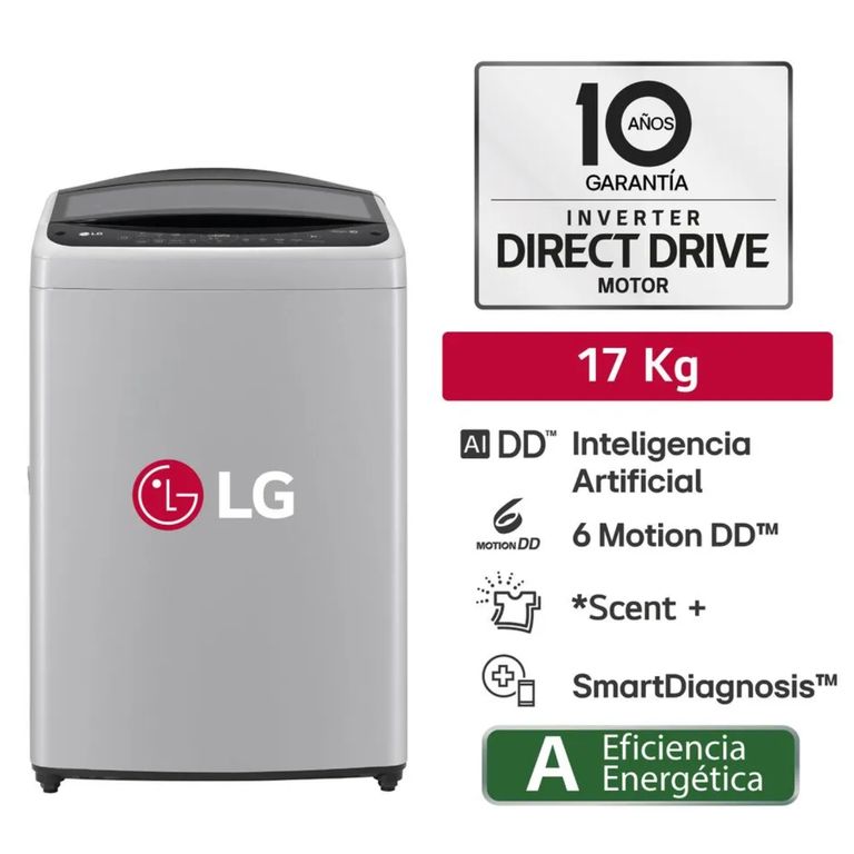 Lavadora WT17DV6T 17KG AI DD Inteligencia Artificial Gris