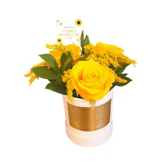 D'AMOUR - Box De 3 Rosas Amarillas - Flores Amarillas