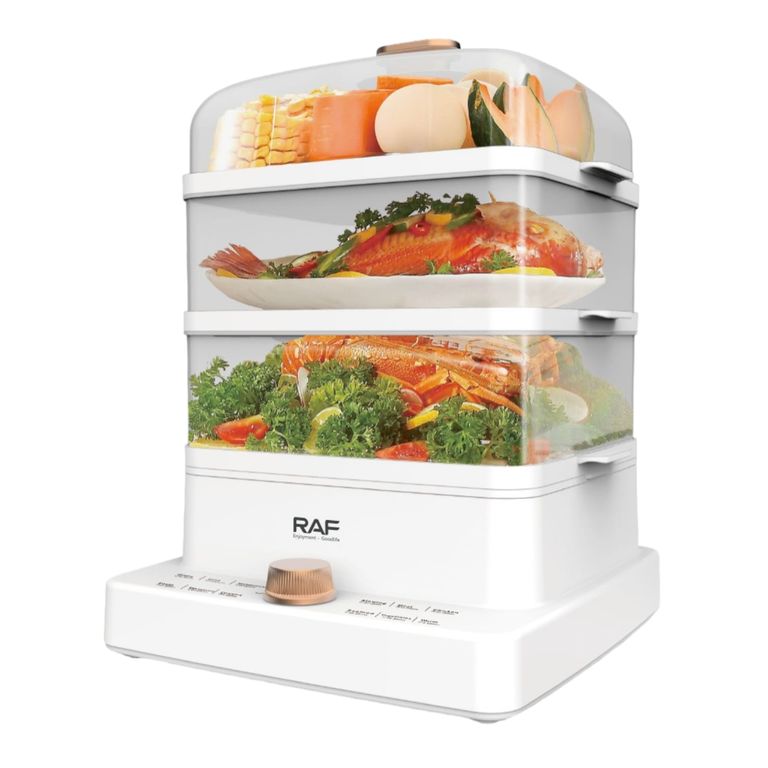 Vaporera Electrica Raf 1200w Coccion Al Vapor De 3 Niveles