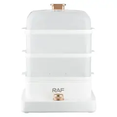 RAFF - Vaporera Electrica Raf 1200w Coccion Al Vapor De 3 Niveles