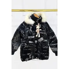 KIDS MASHMELO - Chaqueta para niña con capucha de peluche