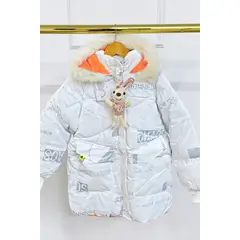 KIDS MASHMELO - Chaqueta para niña con capucha de peluche