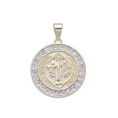 SANTORAL - Dije San Benito Brillos Dorado - Plata