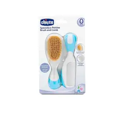 CHICCO - SET DE CEPILLO Y PEINE PARA BEBE CELESTE