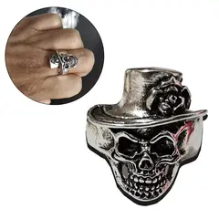 GENERICO - Anillo De Acero inox Calavera plateado hombre y mujer