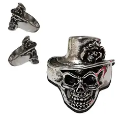 GENERICO - Anillo De Acero inox Calavera plateado Nosferatu hombre y mujer