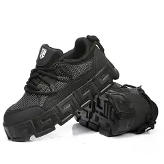 DANWEILE - Zapatos casuales de suela gruesa de moda para hombre - Negro