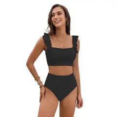 TIOZONEY - Traje de Baño Mujer-Negro
