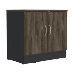 FMFURNITURE - Aparador 2 Puertas Fm-002O Café Oscuro Y Negro