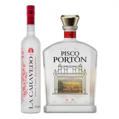 GENERICO - Combo Pisco La Caravedo Queb 750ml + Pisco Portón Queb 750ml