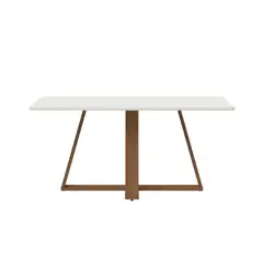 PAZART MUEBLES - MESA DE COMEDOR AVENA 1.6 OFF WHITE & VIDRIO