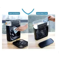 GENERICO - Mini Ventilador Portatil Aire Acondicionado Luz 3 Modos