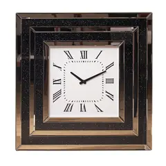 PANORAMA HOGAR - Reloj De Pared Cuadrado En Mdf Con Marco Decorativo 60Cm