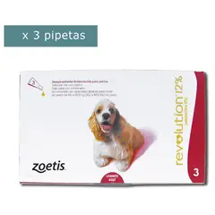 REVOLUTION - Pipeta 12% para perros de 10 a 20kg - 3 und.