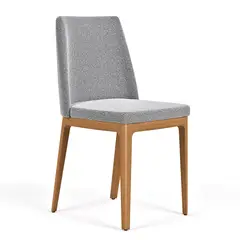 PAZART MUEBLES - PACK 2 SILLAS DE COMEDOR MADERA CITY BOUCLÉ GRIS CLARO