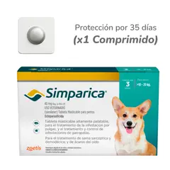 SIMPARICA - Comprimido para perros de 10 - 20 kg